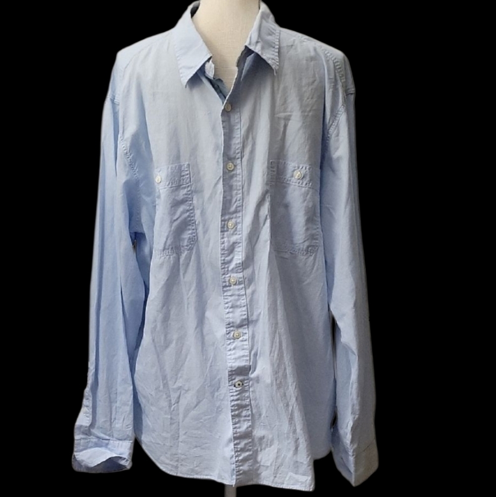 Nautica Blue Casual Button Down Shirt